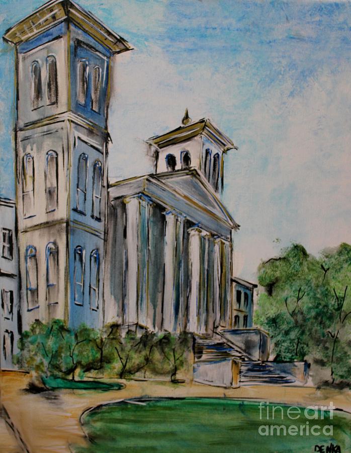Wofford Painting - old Main by Alex Denka