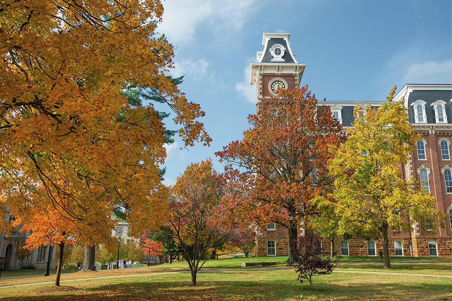 Old Main at the University of Arkansas during Fall Photograph by