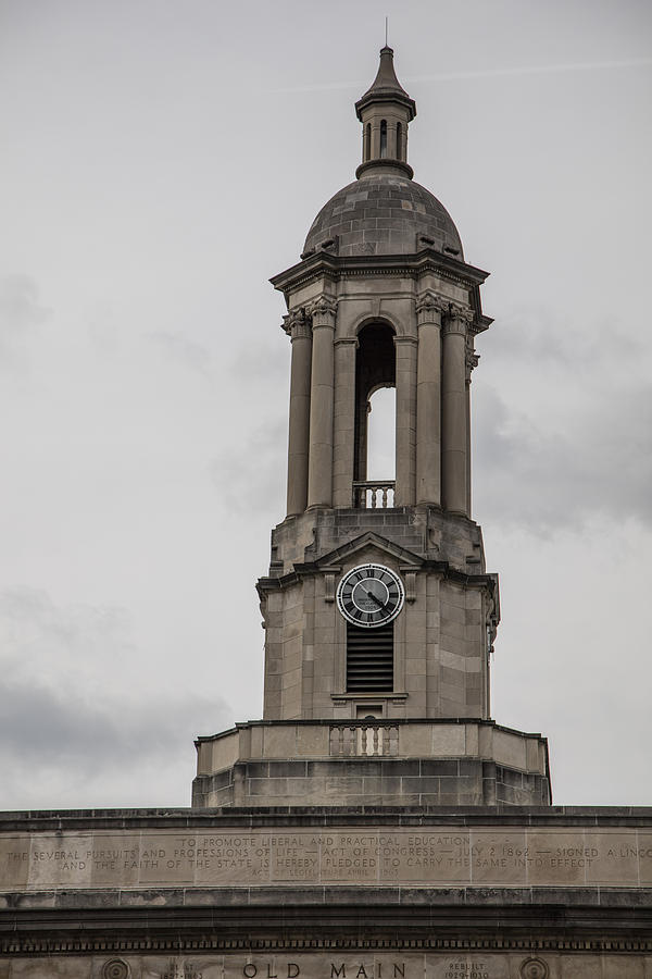 Penn State University Photograph - Old Main from front clock by John McGraw
