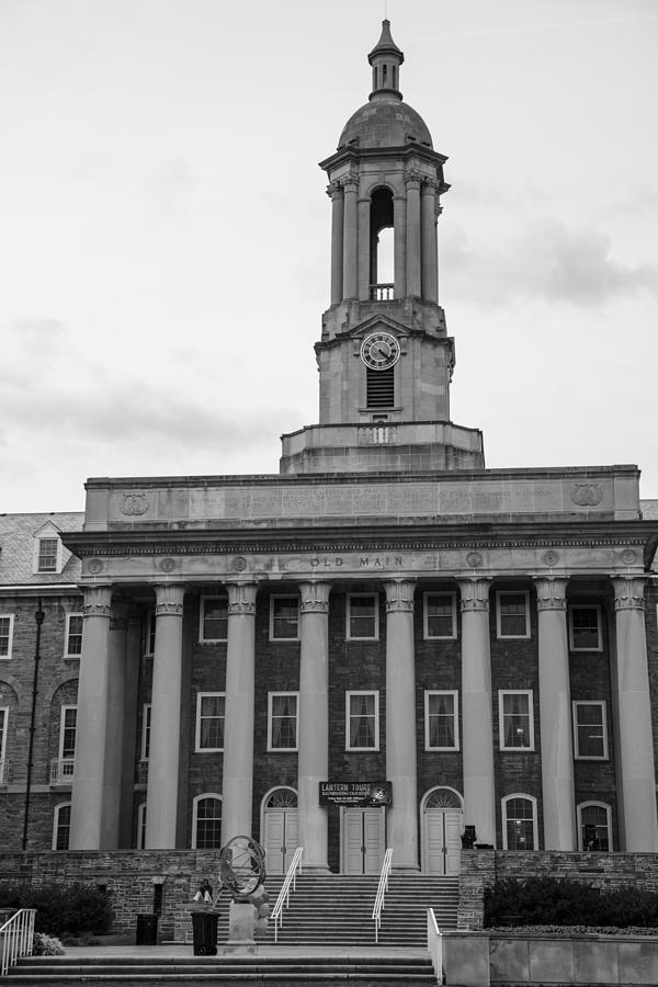 Old Main Penn State Black and White Photograph by John McGraw