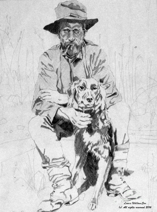 Old Man And The Dog Painting by Laara WilliamSen