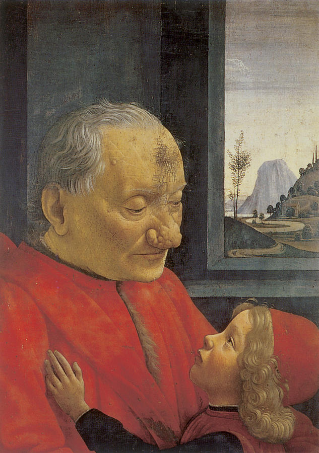 Domenico Ghirlandaio Painting - Old Man and Young Boy by Domenico Ghirlandaio