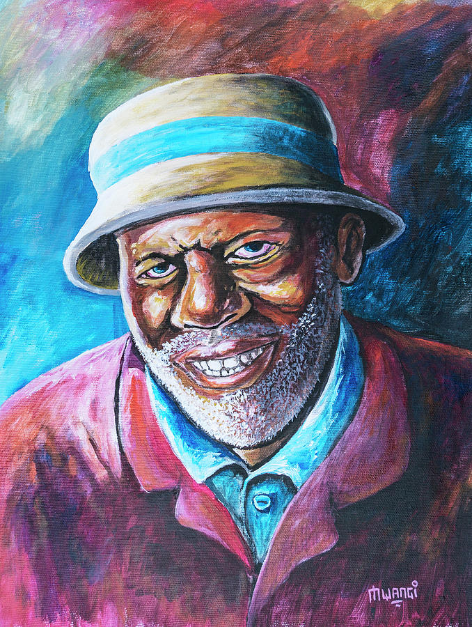 Old Man Painting by Anthony Mwangi - Fine Art America