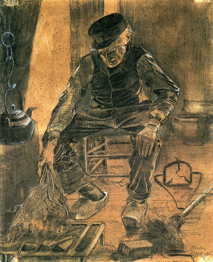Old Man At The Fireside Painting by Vincent Van Gogh