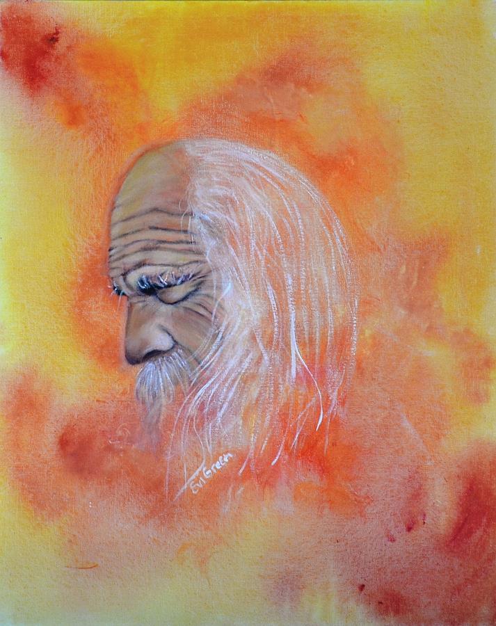 Old Man Painting by Evi Green