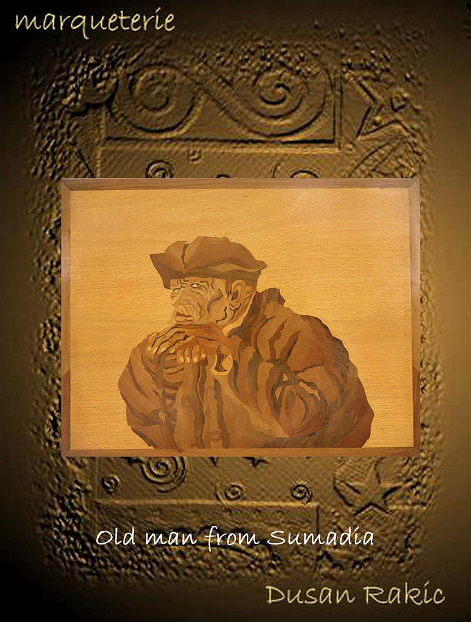 Portrait Mixed Media - Old man from Sumadia by Dusan Rakic