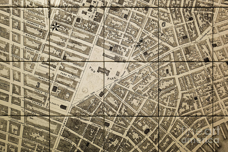 Old Map of New York City Photograph by M G Whittingham