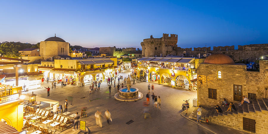 Old Medieval City of Rhodes at night Photograph by Werner Dieterich ...