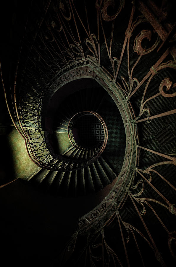 Old metal ornamented staircase Photograph by Jaroslaw Blaminsky