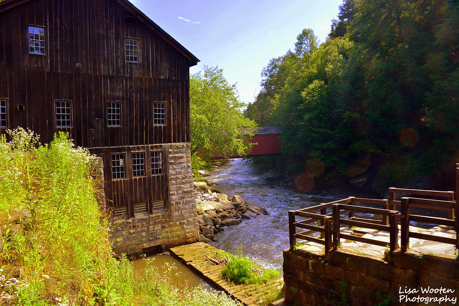Old Mill and Covered Bridge at McConnells Mill State Park PA Photograph by Lisa Wooten