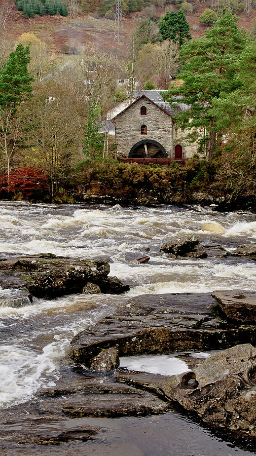 Old Mill at Dochart waterfalls Photograph by Elena Perelman