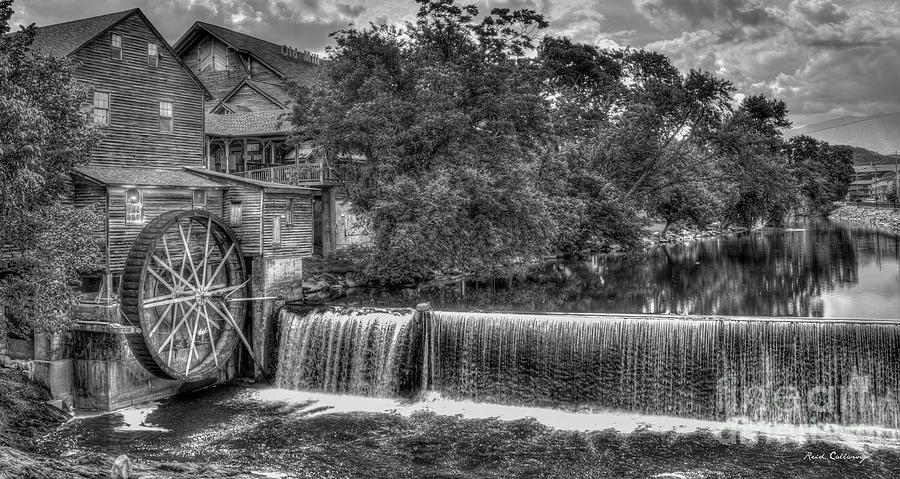 Old Mill Classic B W The Pigeon Forge Mill Art Photograph by Reid Callaway