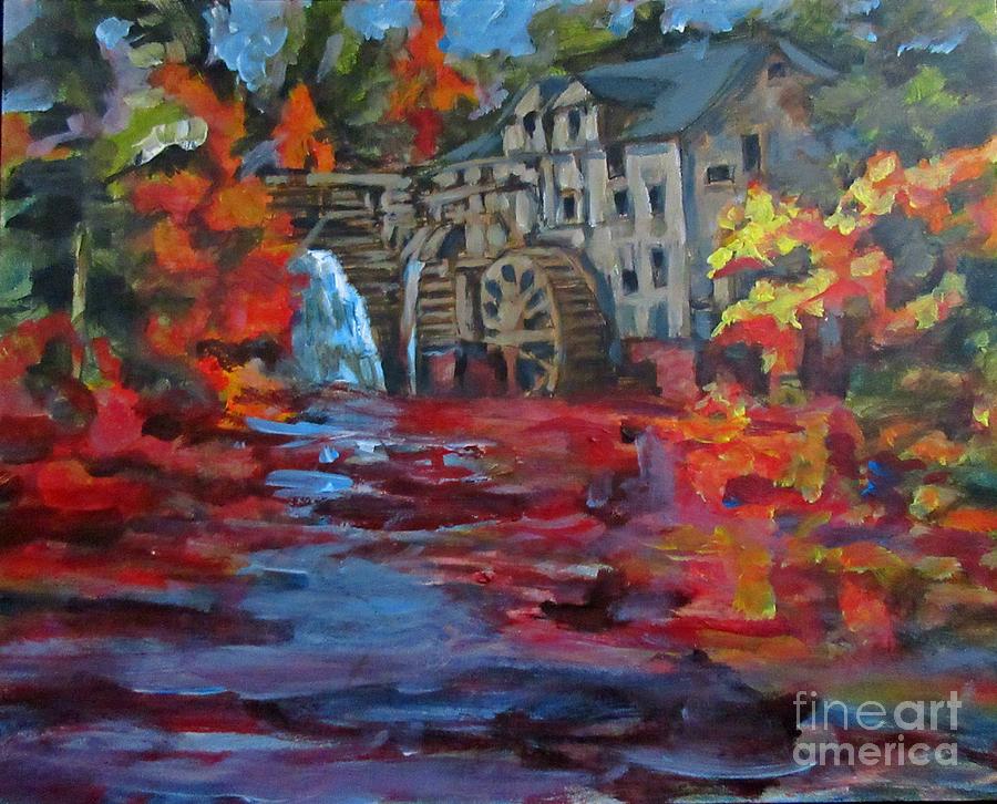 Fall Painting - Old Mill in Autumn by John Malone