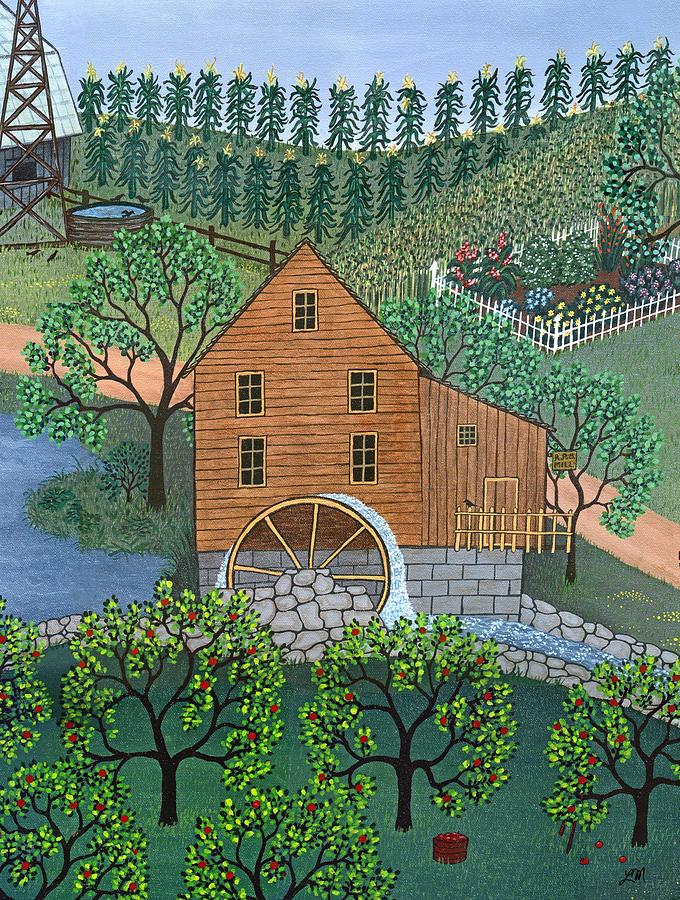 Old Mill Painting by Linda Mears