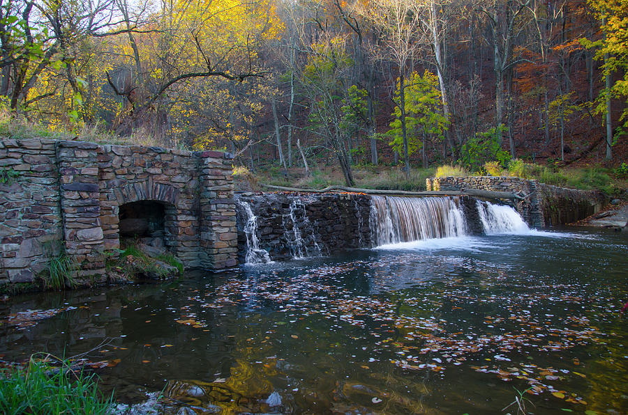 Old Mill Waterfall at Valley Forge Photograph by Bill Cannon