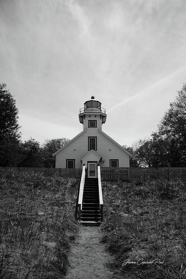Lighthouse Photograph - Old Mission Point Lighthouse by Joann Copeland-Paul