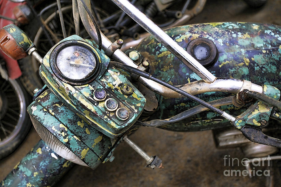 Vietnam Photograph - Old Motorcycle VN by Chuck Kuhn