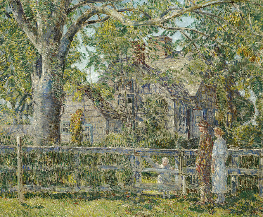 Old Mulford House, East Hampton Painting by Childe Hassam