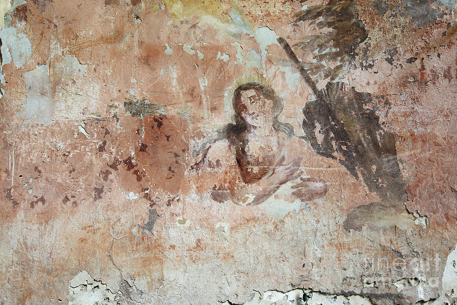 Old mural painting in the ruins of the church Photograph by Michal Boubin