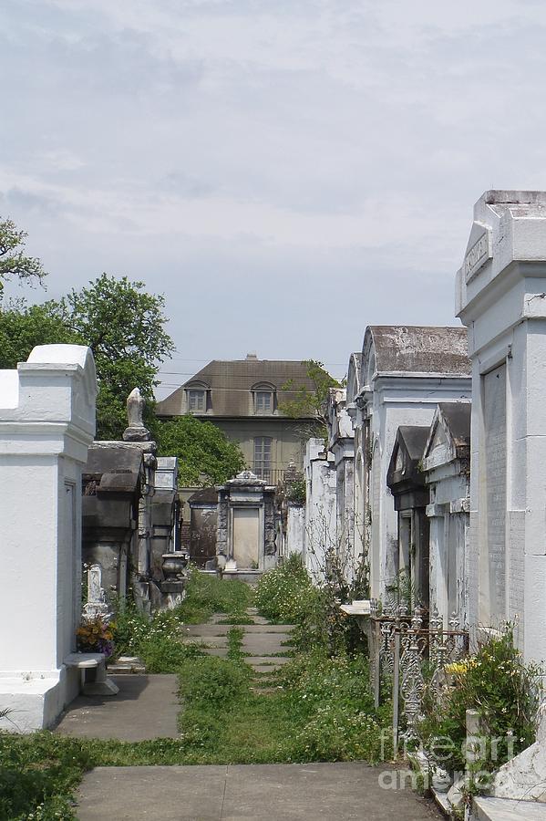 New Orleans Photograph - Old New Orleans cemetery - the big house  by Ann Davis