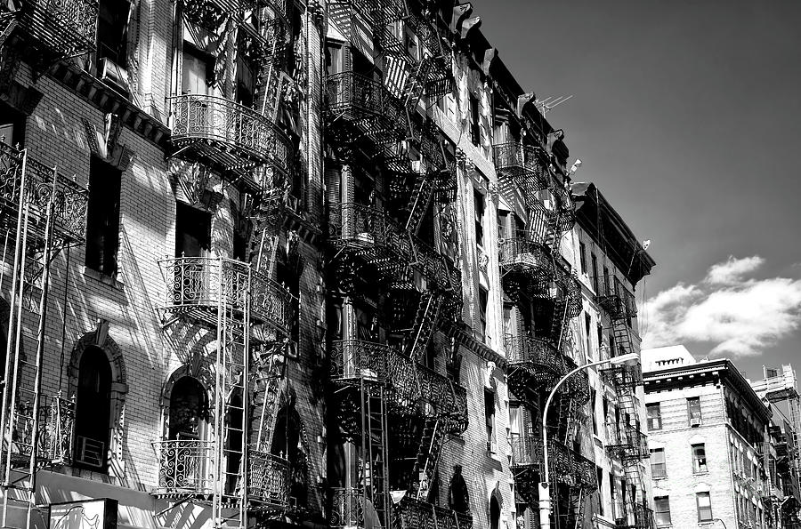 Old New York City Fire Escapes in Little Italy Photograph by John Rizzuto