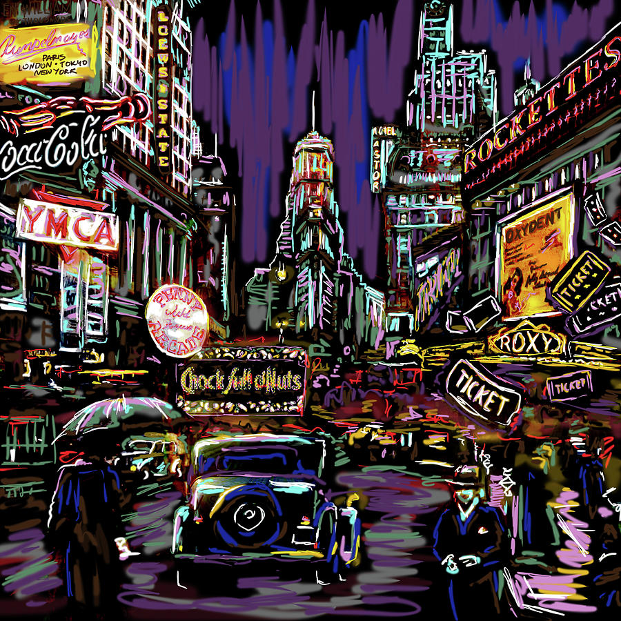 Old New York Times Square Painting by Pat Spark - Pixels