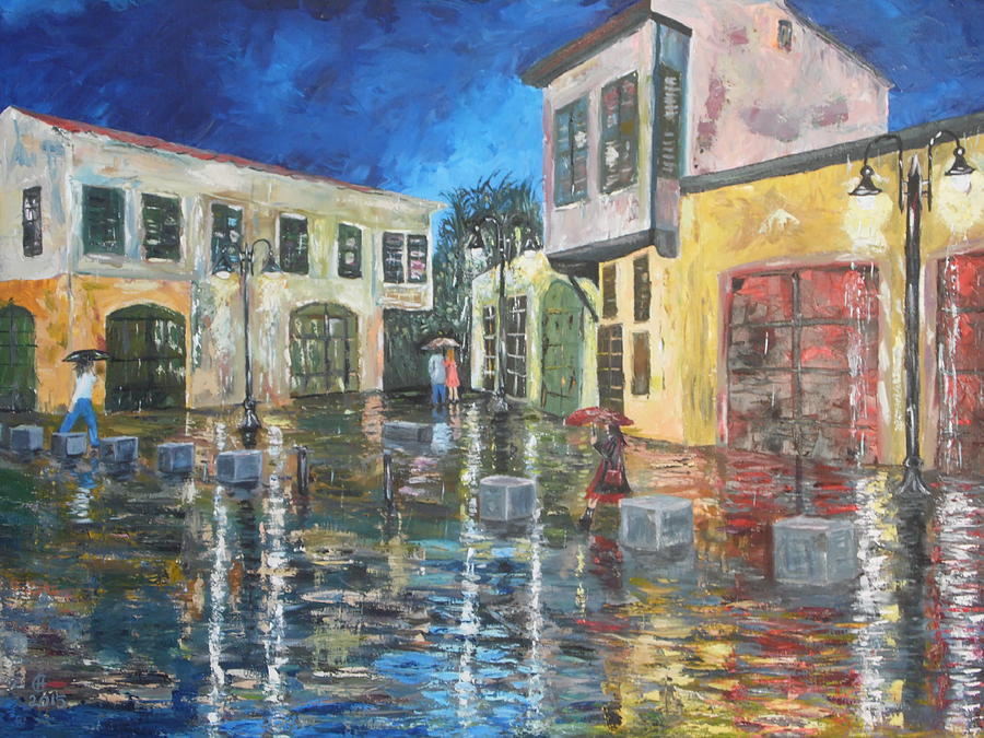 Umbrella Painting - Old Nicosia Town by Ethos Lambousa