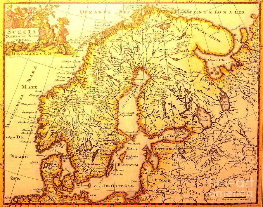 Old Nordic Map Photograph By Esko Lindell