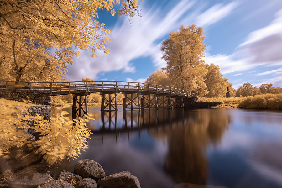 Old North Bridge in Infrared Photograph by Brian Hale