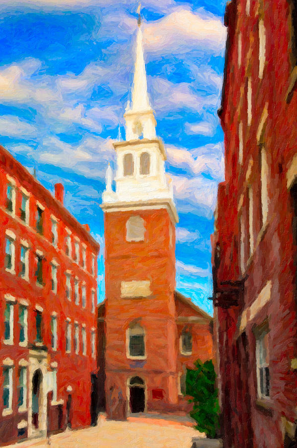 Boston Painting - Old North Church in Boston MA by Thomas Logan