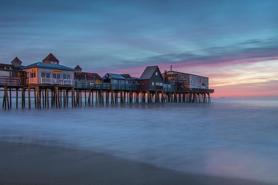 Old Orcharch Beach Pier Sunrise Photograph by Colin Chase