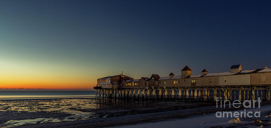 Old Orchard Beach Pier at Blue Hour Photograph by Craig Shaknis