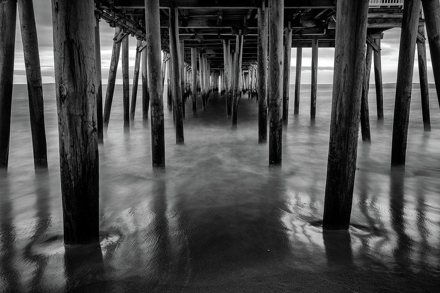 Portland Photograph - Old Orchard Beach Pier in Black and White by Rick Berk