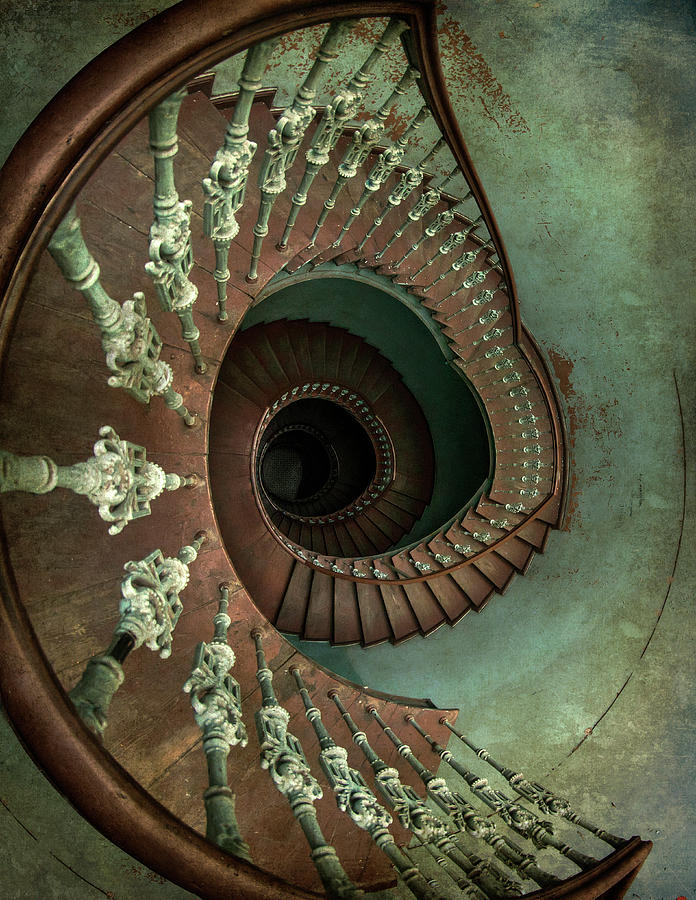 Old ornamented spiral staircase Photograph by Jaroslaw Blaminsky