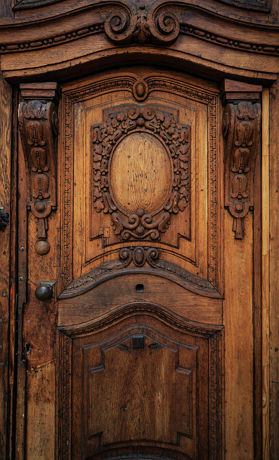 Old ornamented wooden doors Photograph by Jaroslaw Blaminsky