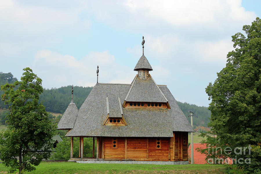 Architecture Photograph - Old Orthodox Wooden Church On Hill by Goce Risteski