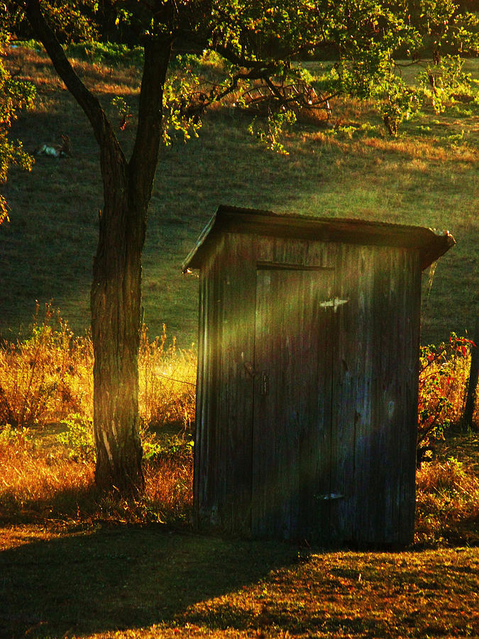 Old Outhouse at Sunset Photograph by Joyce Kimble Smith