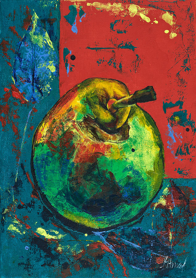 Abstract Painting - Old Pear by Maria Arnaudova