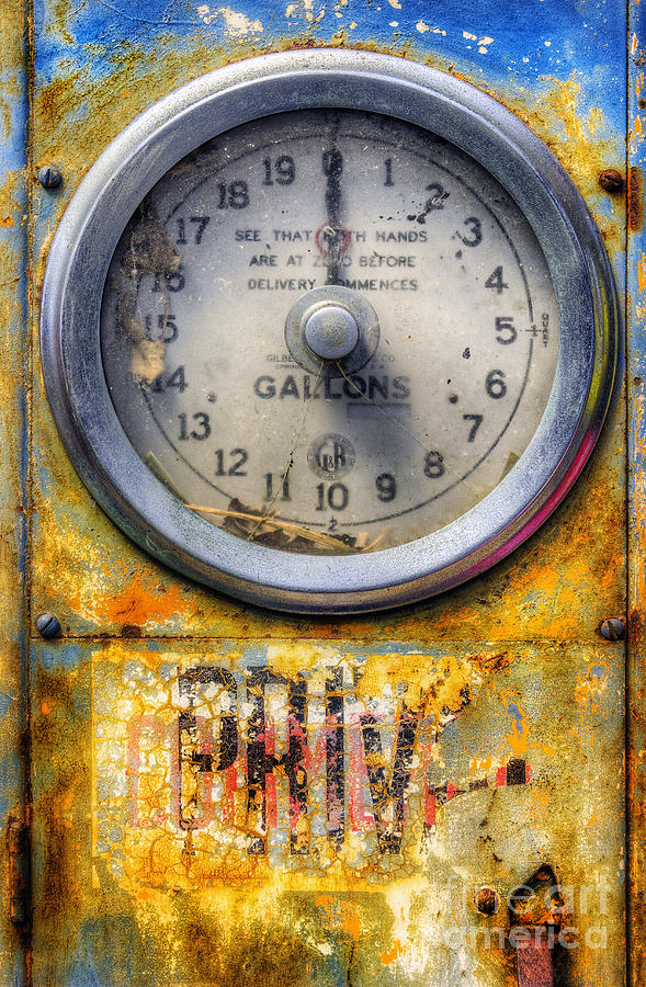 Transportation Photograph - Old Petrol Pump Gauge by Ian Mitchell