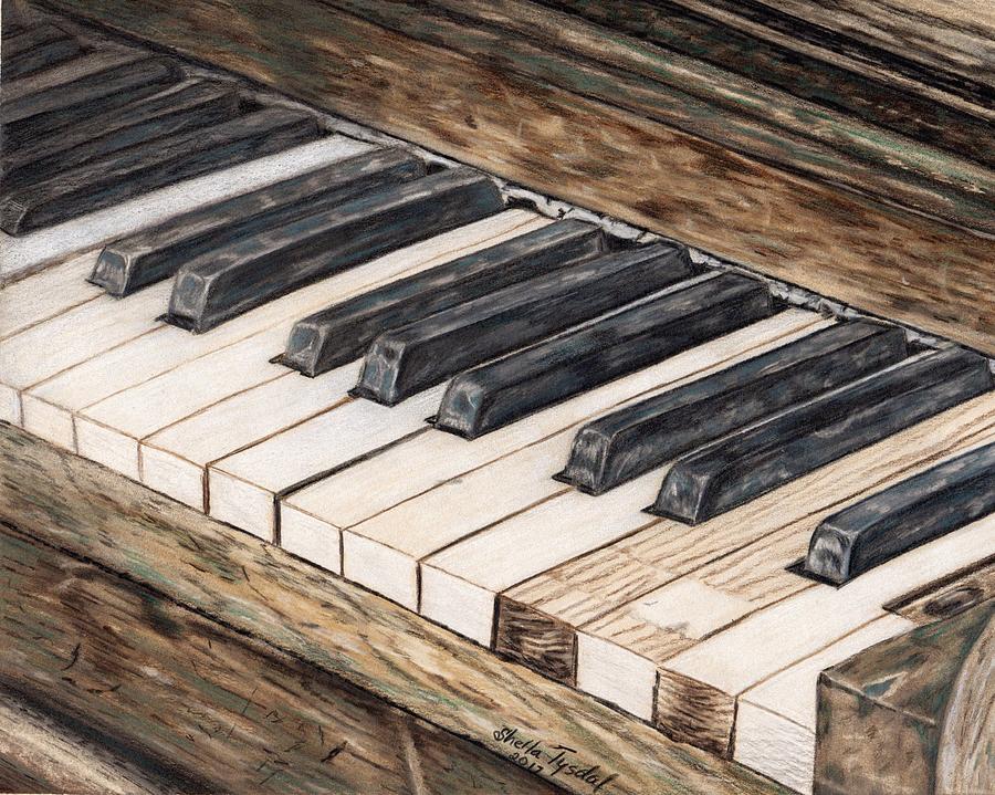 Old Piano Drawing by Sheila Tysdal