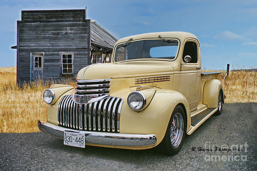 Old Pick up with the Old Calgary Outbuilding Photograph by Randy Harris