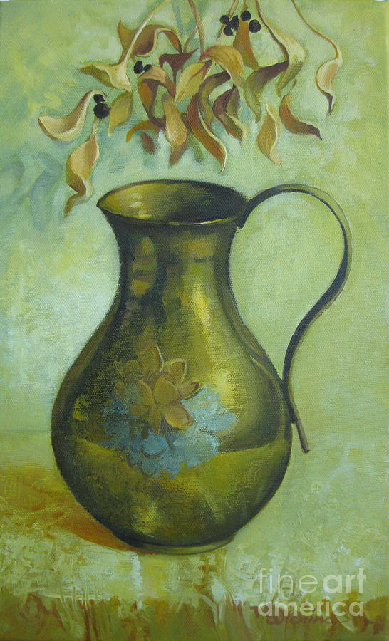 Old pitcher Painting by Elena Oleniuc