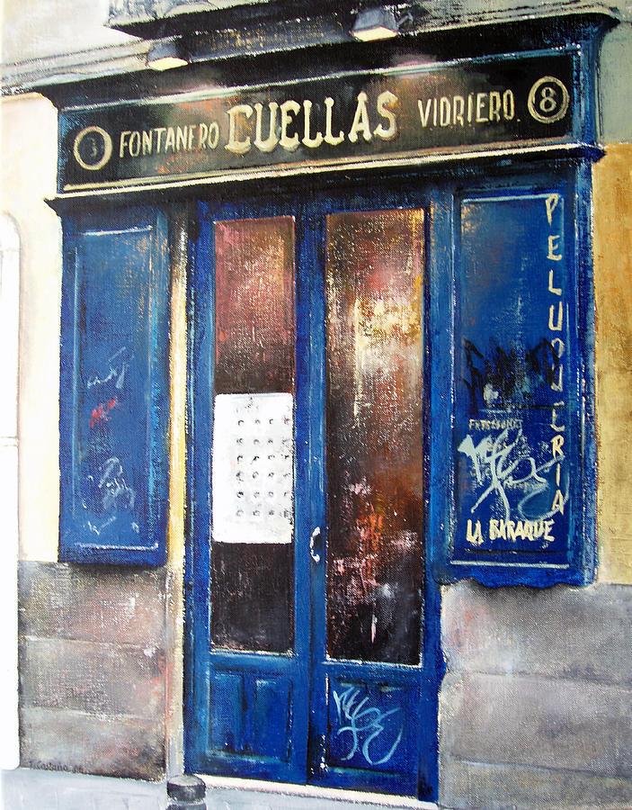 Old Plumbing-Madrid  Painting by Tomas Castano