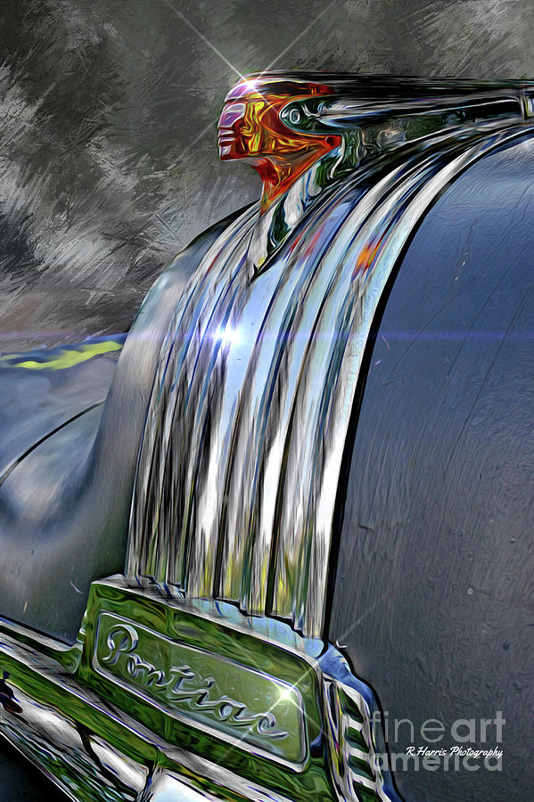 Old Pontiac Hood and Ornament Photograph by Randy Harris