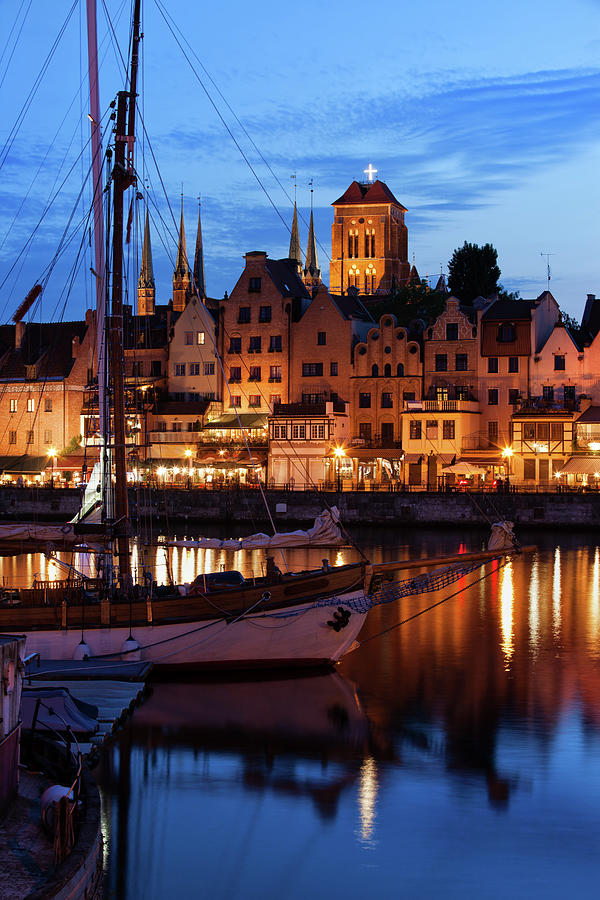 Old Port City of Gdansk at Twilight Evening Photograph by Artur Bogacki