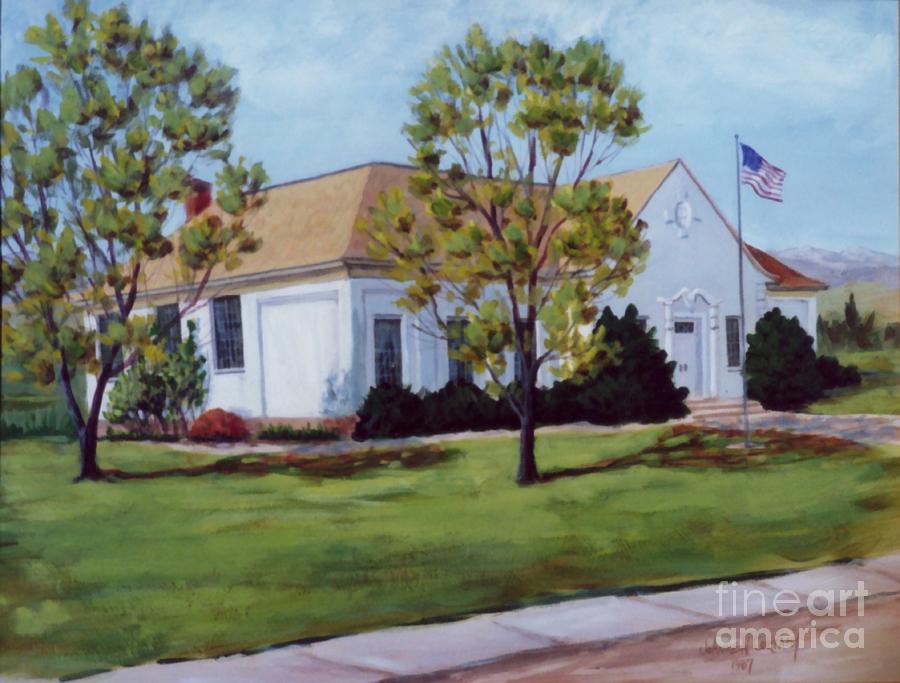 Architecture Painting - Old Porterville White Church by JoAnne Corpany