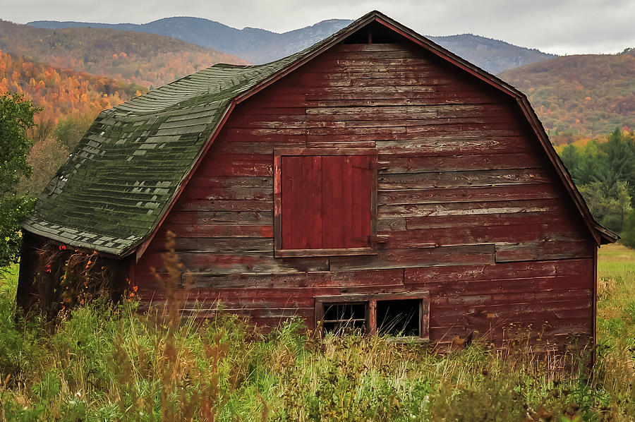 Old Red Barn in Fall Adirondacks NY Photograph by Terry DeLuco