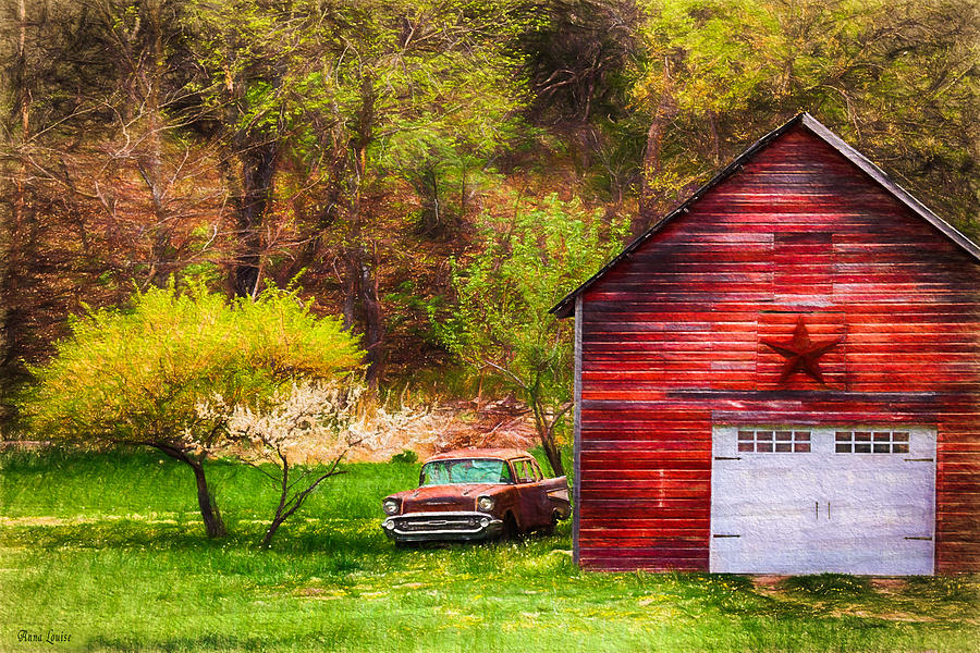 Old Red Barn with Classic Chevrolet Photograph by Anna Louise