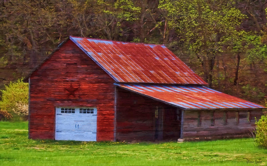 Old Red Barn with Star Photograph by Anna Louise
