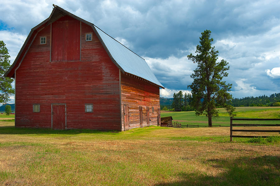 Architecture Photograph - Old Red Big Sky Barn  by Sandra Bronstein